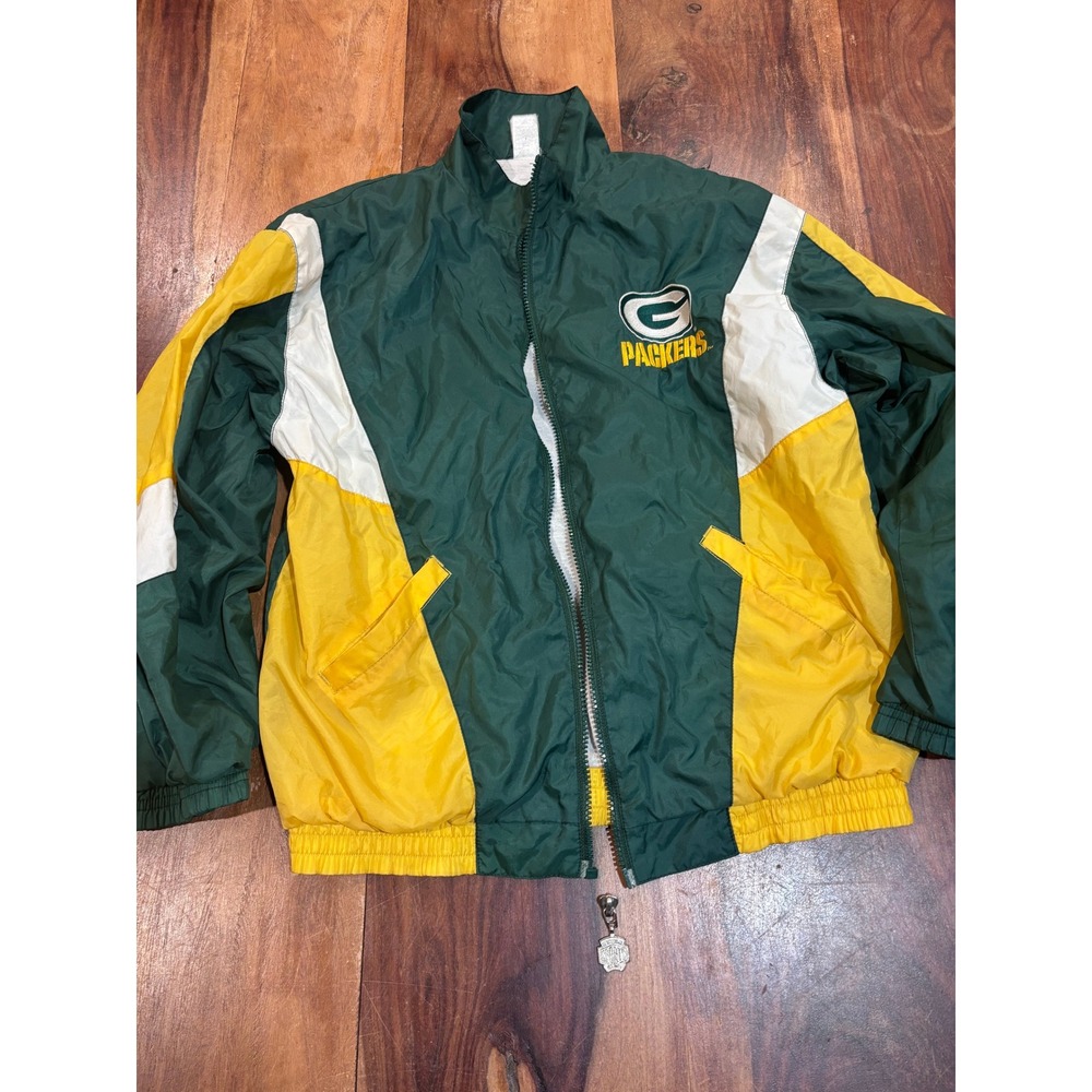 90s vtg Professional Sports Club Green Bay Packers jacket kids XL broken zipper